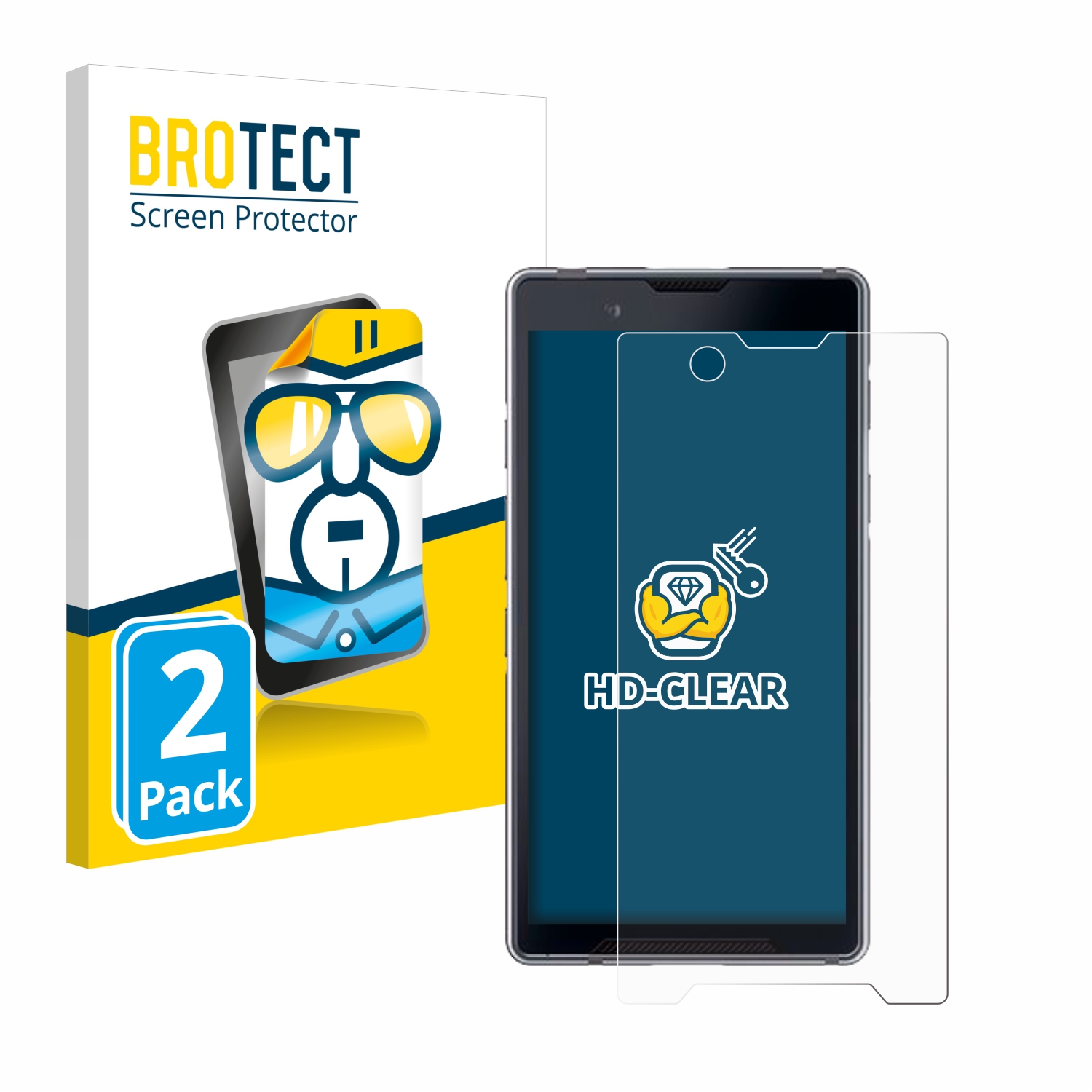 2x BROTECT Displayschutz-Folie pro Bittium Tough Mobile 2
