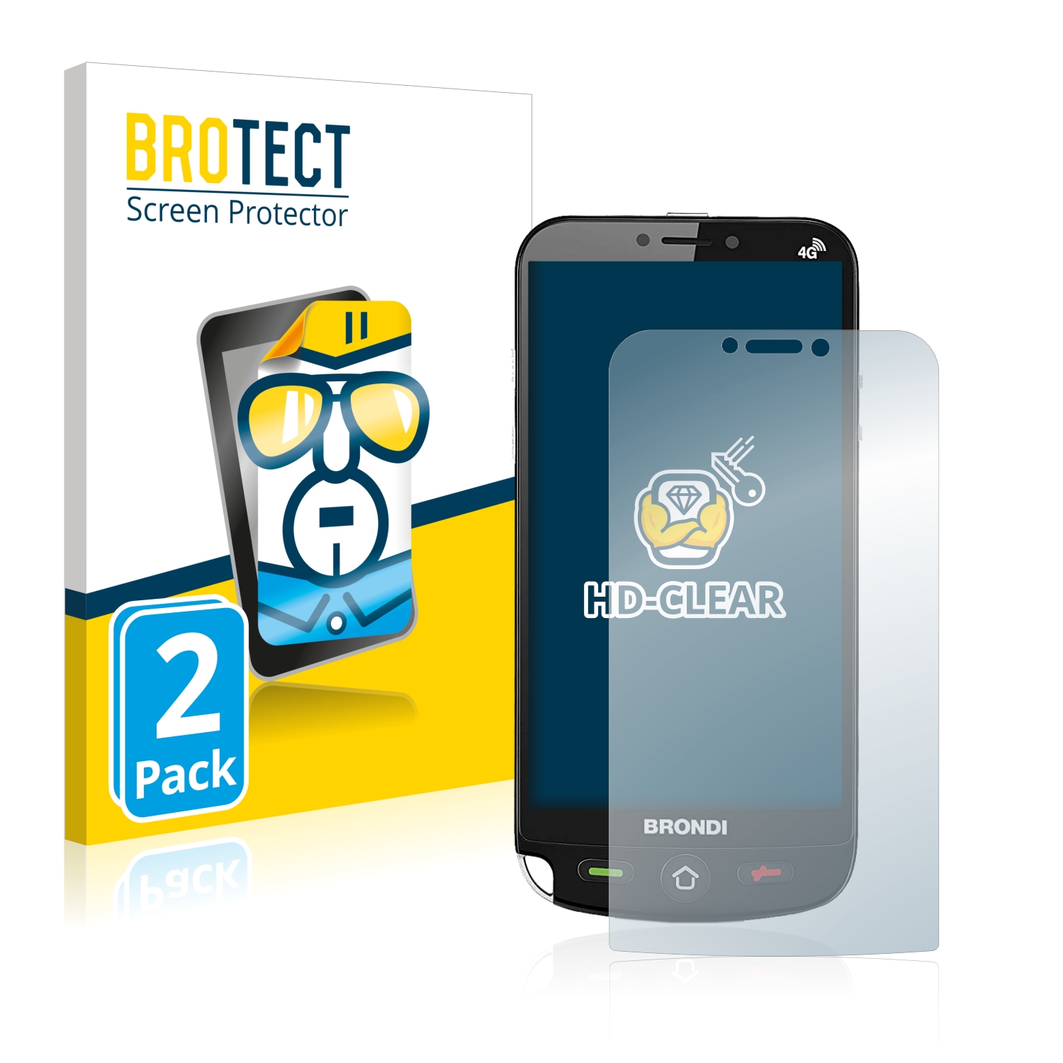 2x BROTECT Displayschutz-Folie pro Brondi Amico Dual Sim
