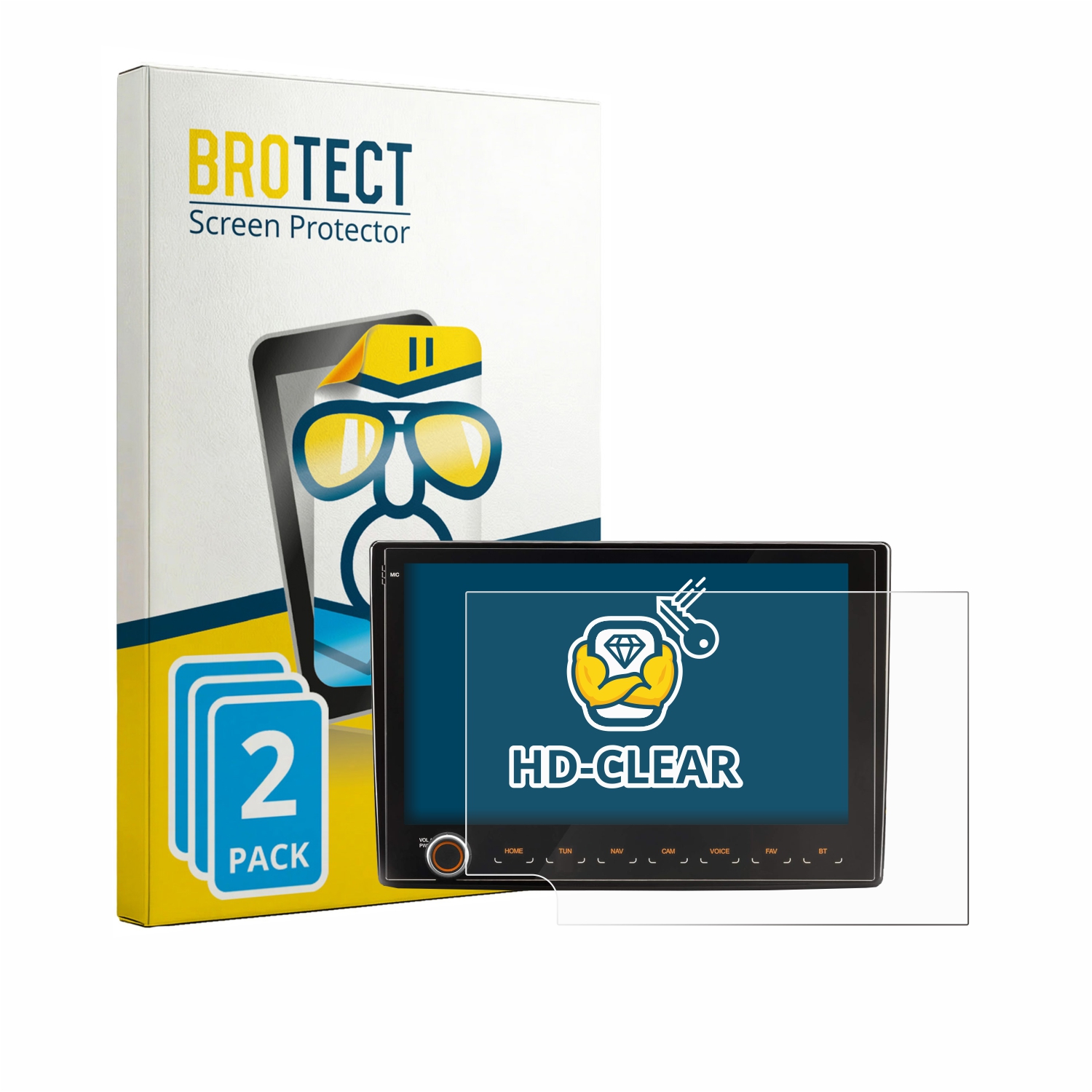 2x BROTECT Displayschutz-Folie pro Fiat Ducato III 2006 - 2011 Zenec Z-E3766 9