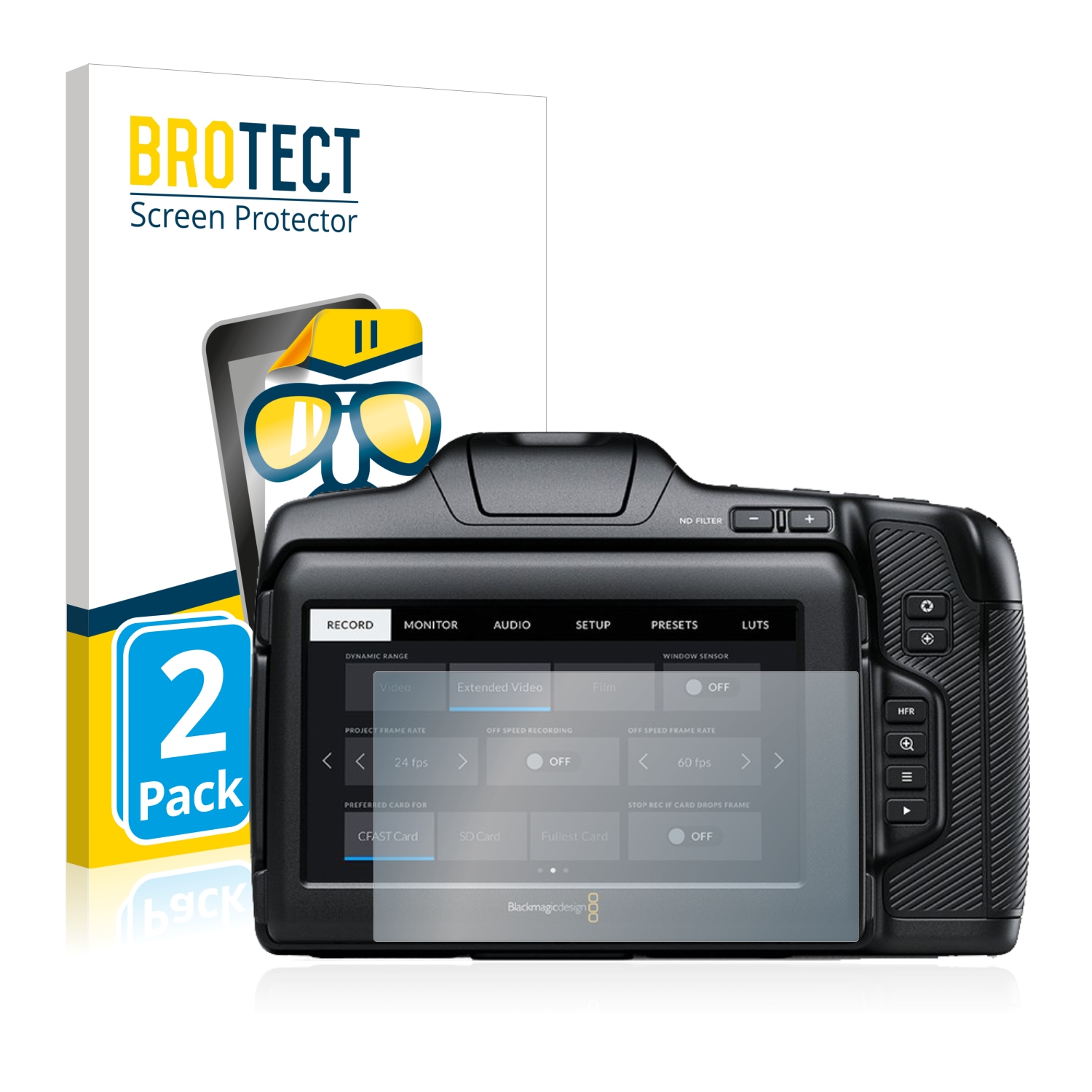 2x BROTECT Displayschutz-Folie pro Blackmagic Pocket Cinema Camera 6K Pro