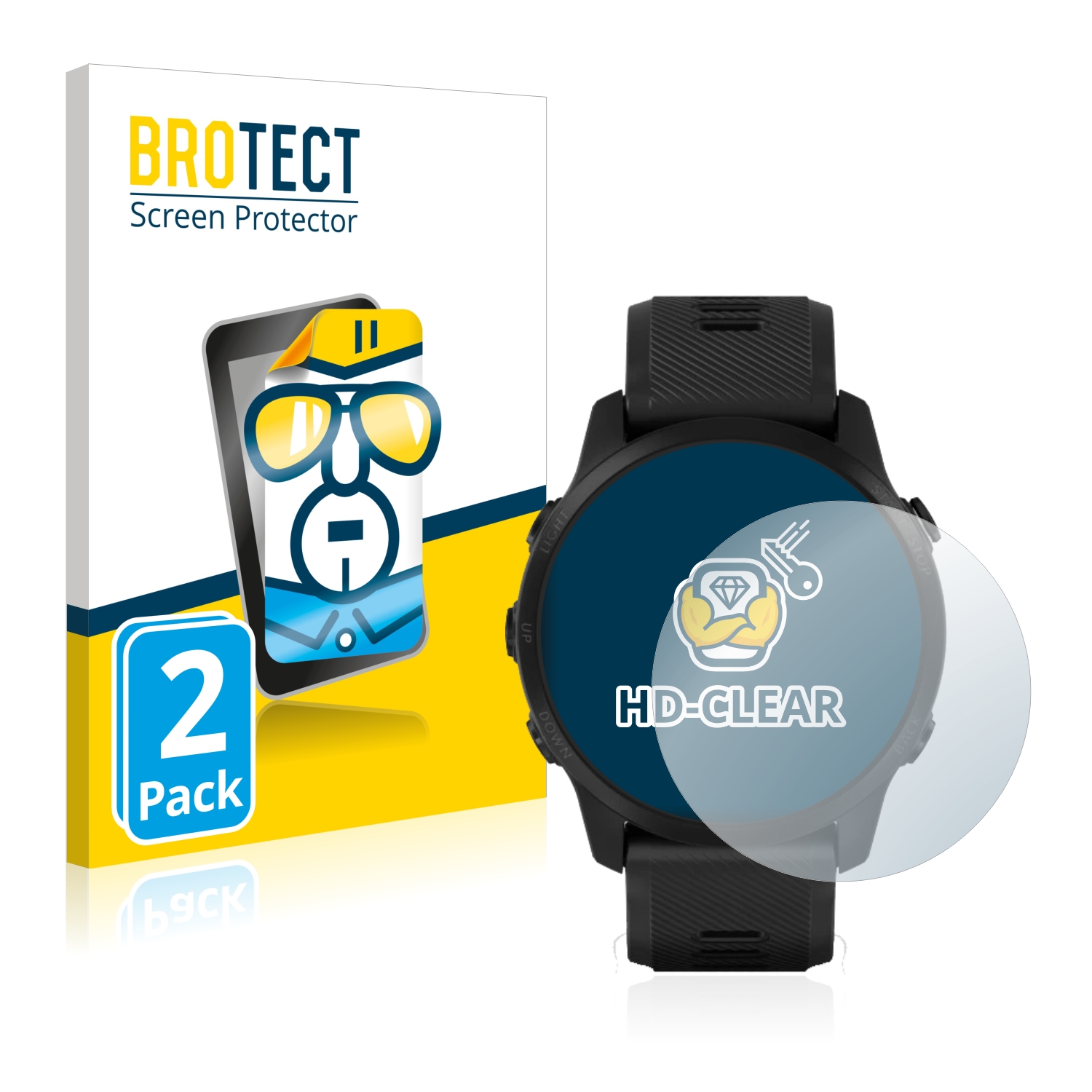 2x BROTECT Displayschutz-Folie pro Garmin Forerunner 945 LTE
