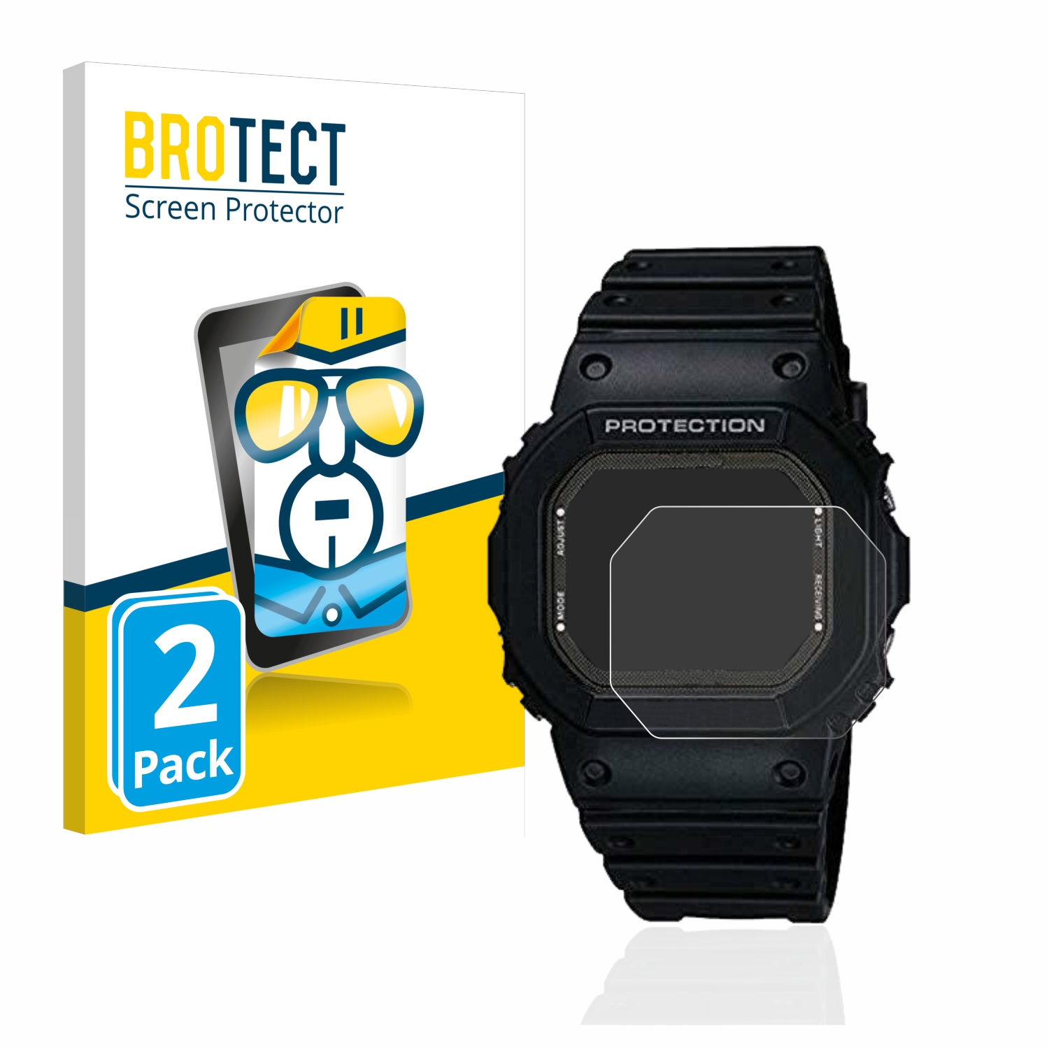 2x BROTECT Displayschutz-Folie pro Casio G-Shock GW-5000-1JF