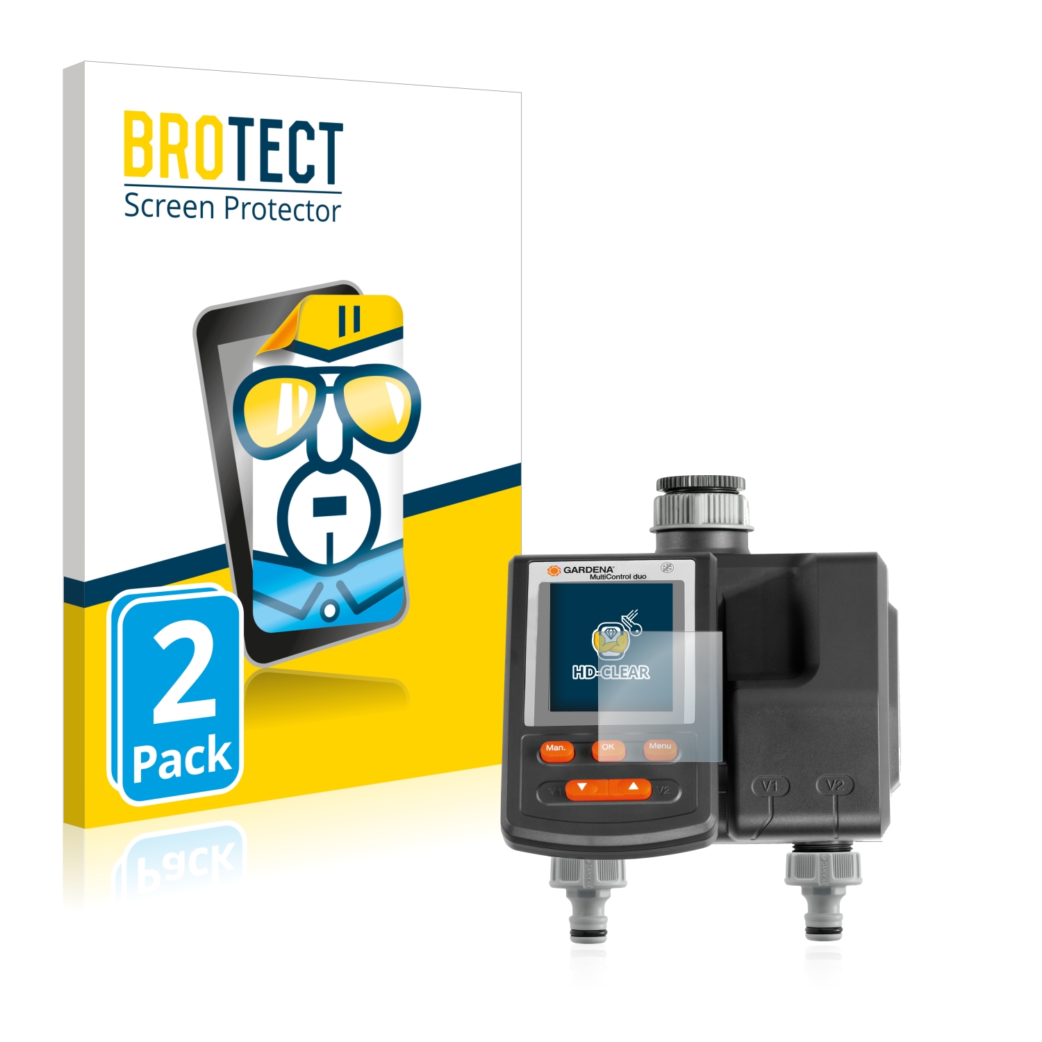 2x BROTECT Displayschutz-Folie pro Gardena MultiControl duo