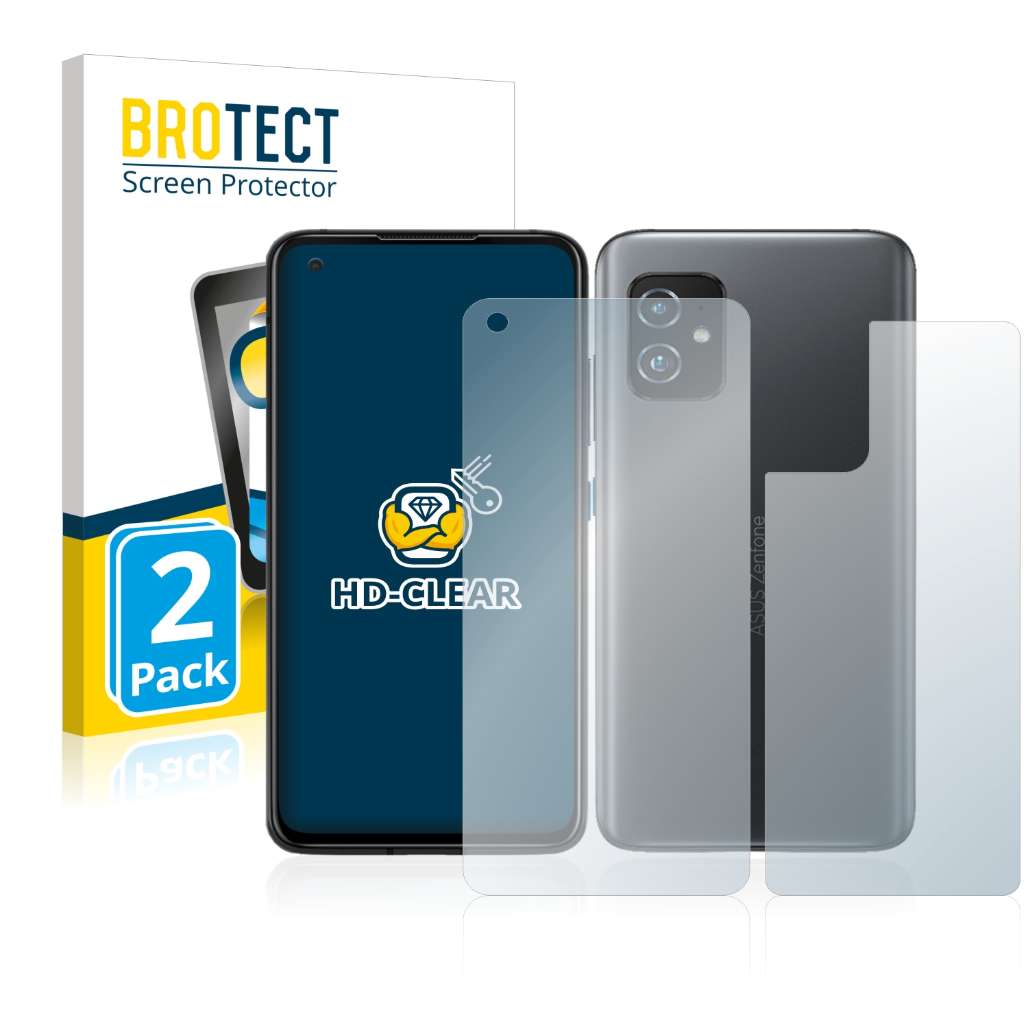 2x BROTECT Displayschutz-Folie pro ASUS ZenFone 8 (displej+zadní strana)