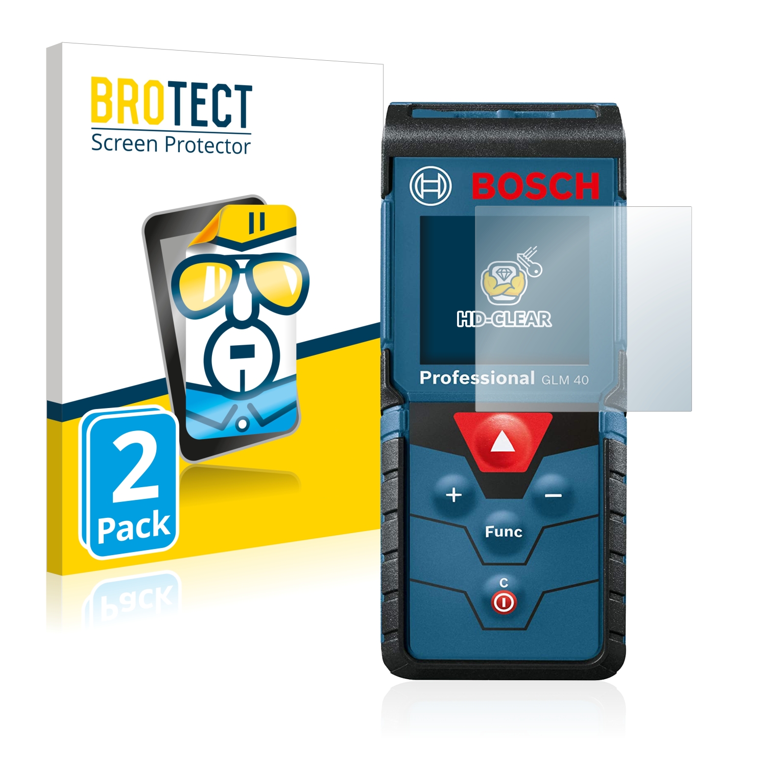 2x BROTECT Displayschutz-Folie pro Bosch GLM 40 Professional