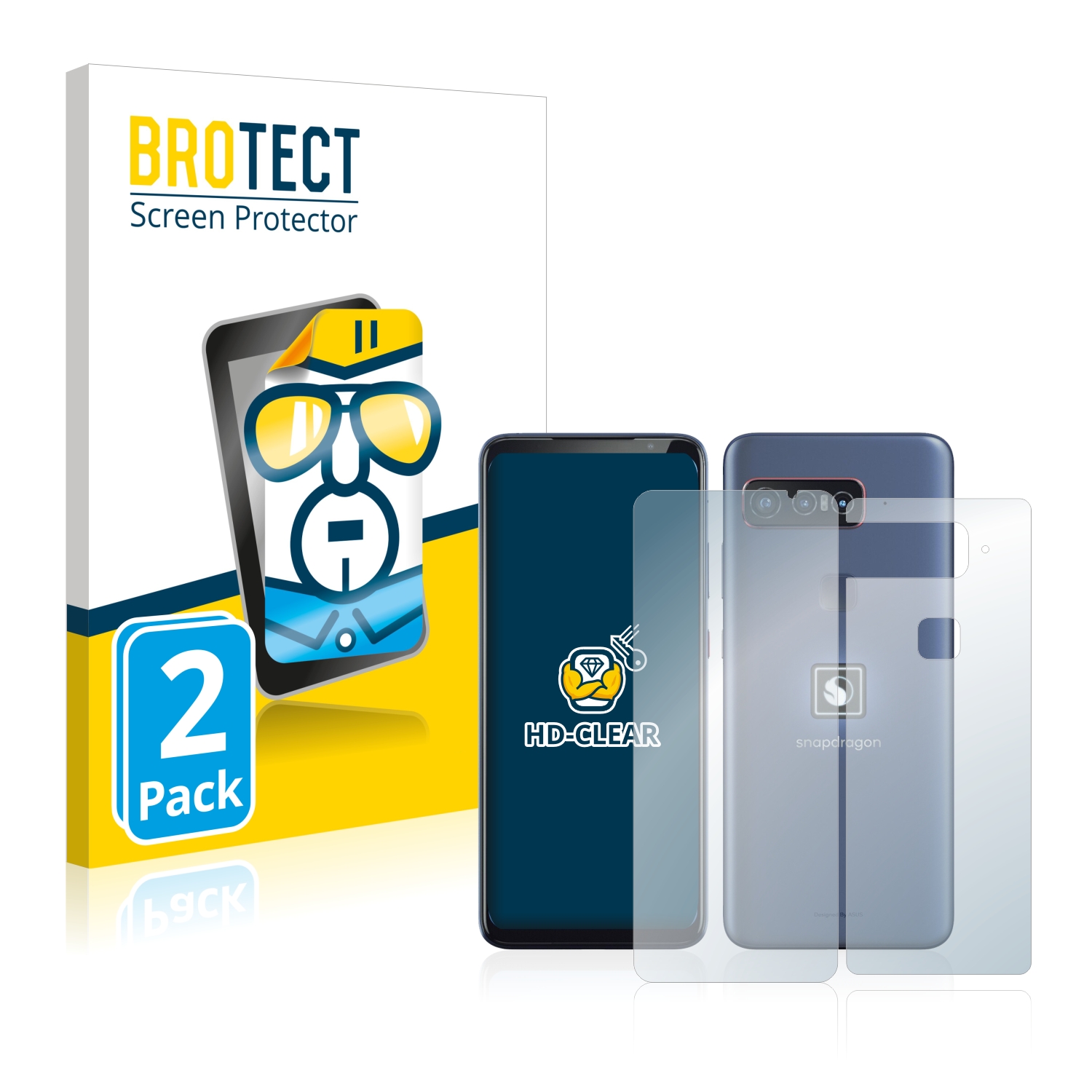 2x BROTECT Displayschutz-Folie pro ASUS Smartphone for Snapdragon Insiders (displej+zadní strana)