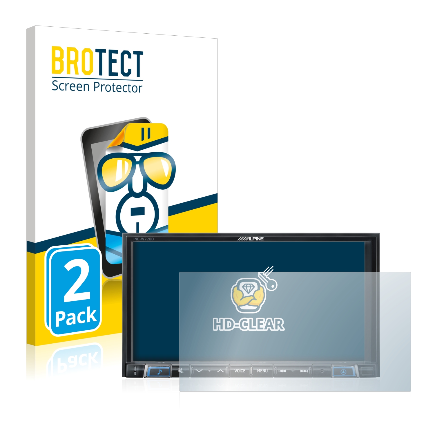 2x BROTECT Displayschutz-Folie pro Alpine INE-W720D