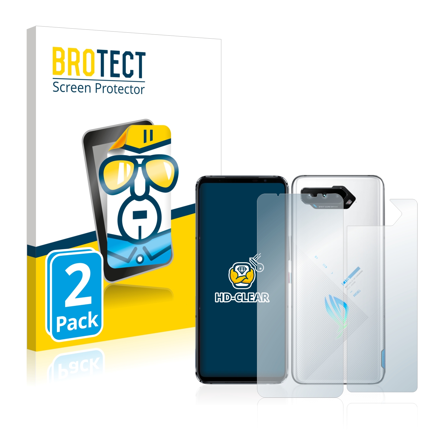 2x BROTECT Displayschutz-Folie pro ASUS ROG Phone 5s (displej+zadní strana)