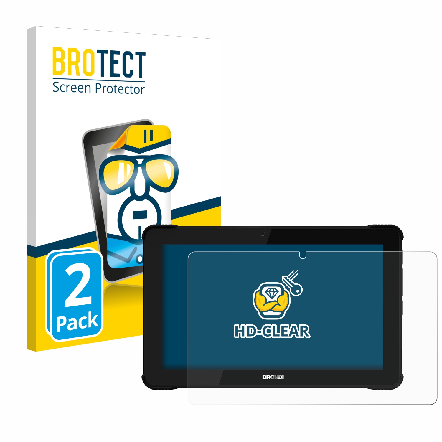 2x BROTECT Displayschutz-Folie pro Brondi Amico Tablet