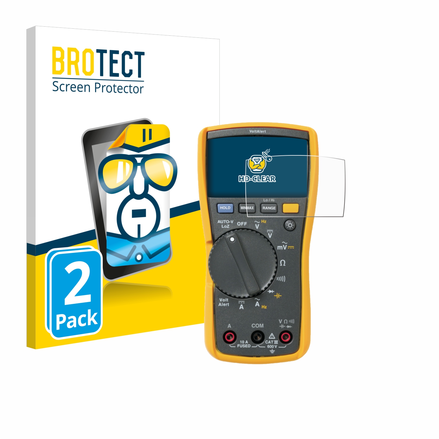 2x BROTECT Displayschutz-Folie pro Fluke MultiMeter 117