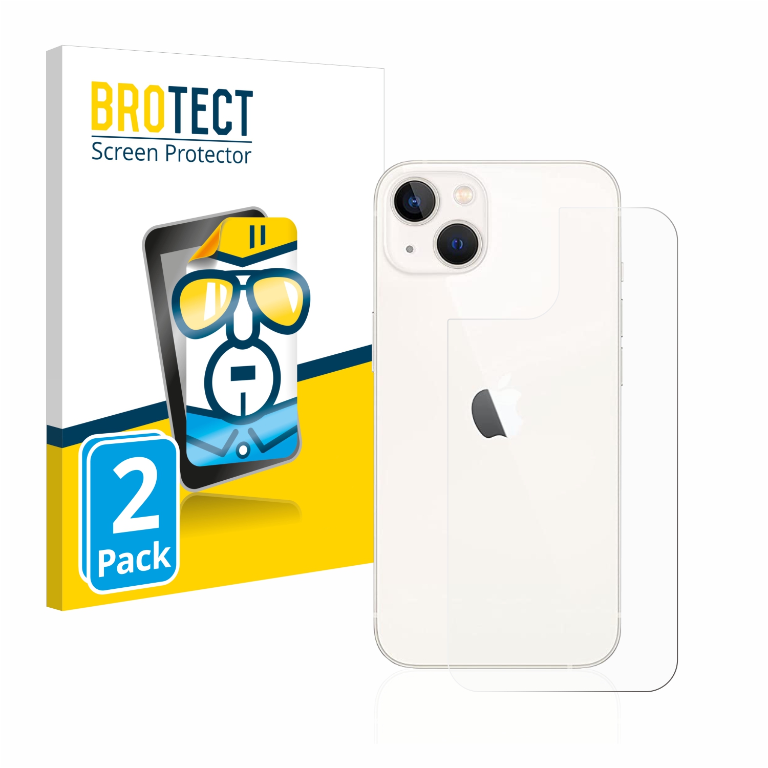2x BROTECT Displayschutz-Folie pro Apple iPhone 13 (zadní strana)