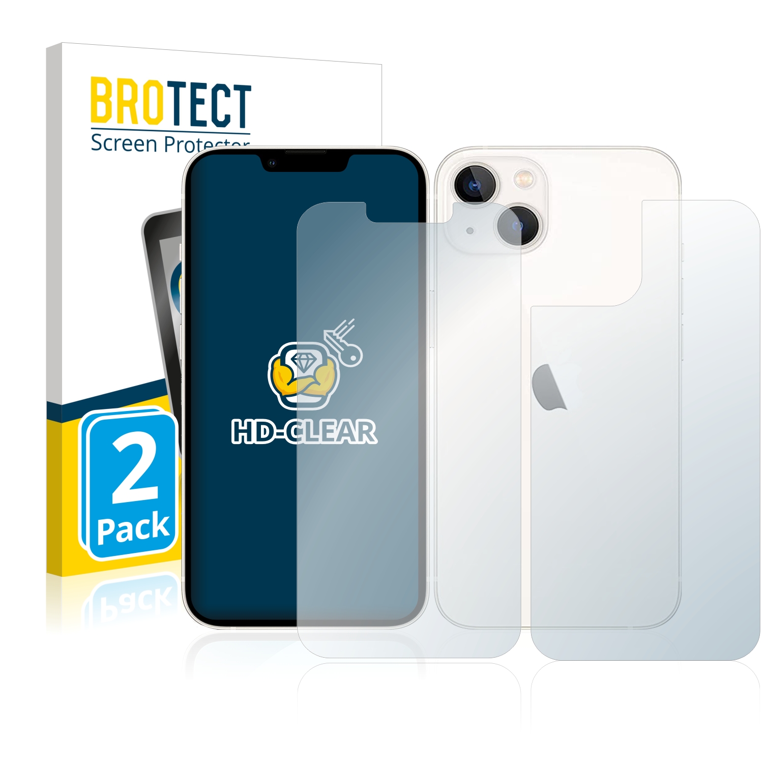 2x BROTECT Displayschutz-Folie pro Apple iPhone 13 (displej+zadní strana)