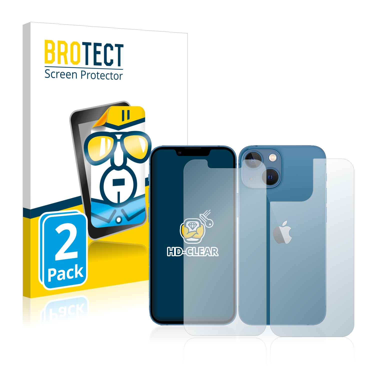 2x BROTECT Displayschutz-Folie pro Apple iPhone 13 mini (displej+zadní strana)