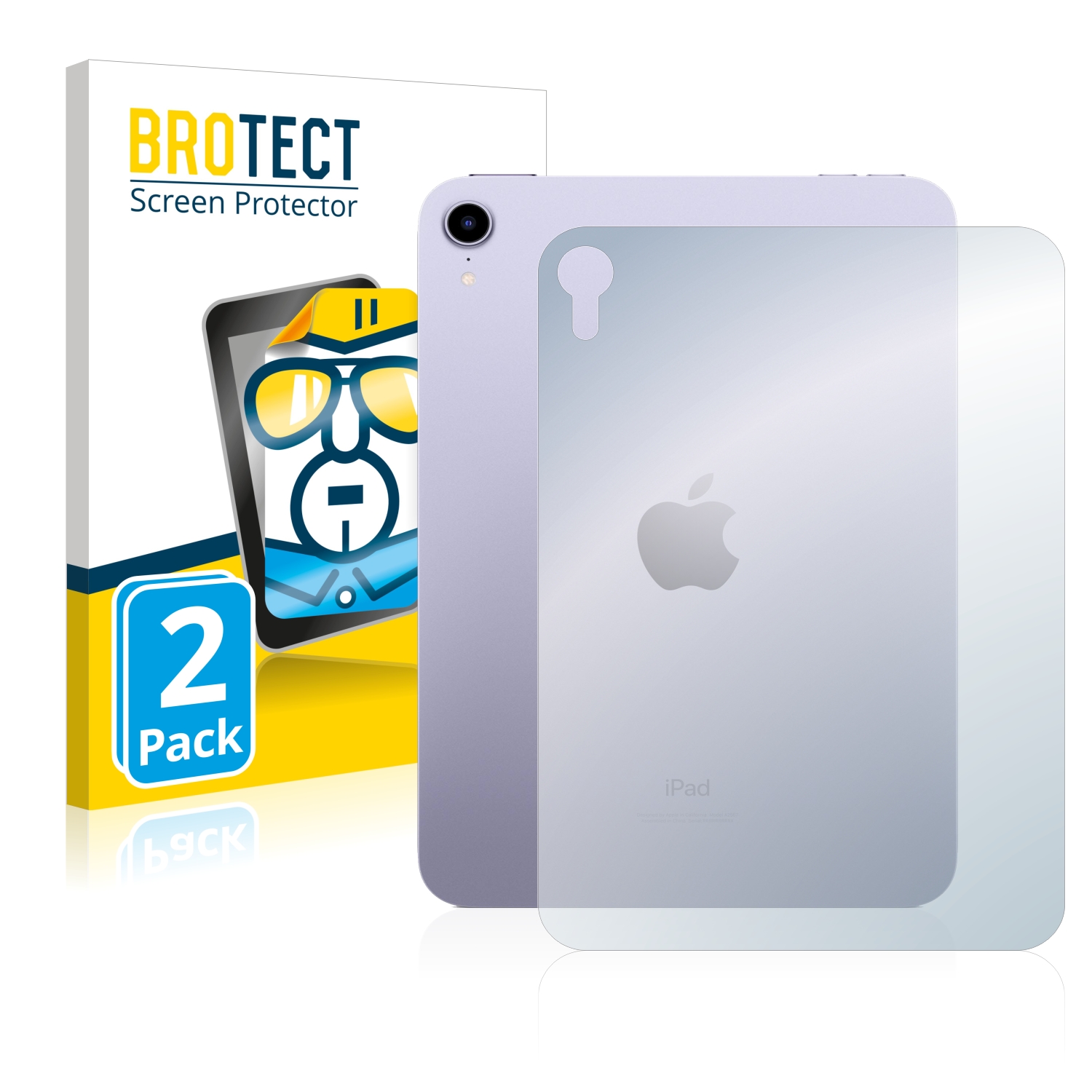 2x BROTECT Displayschutz-Folie pro Apple iPad Mini 6 WiFi Cellular 2021 (zadní strana, 6 Gen.)