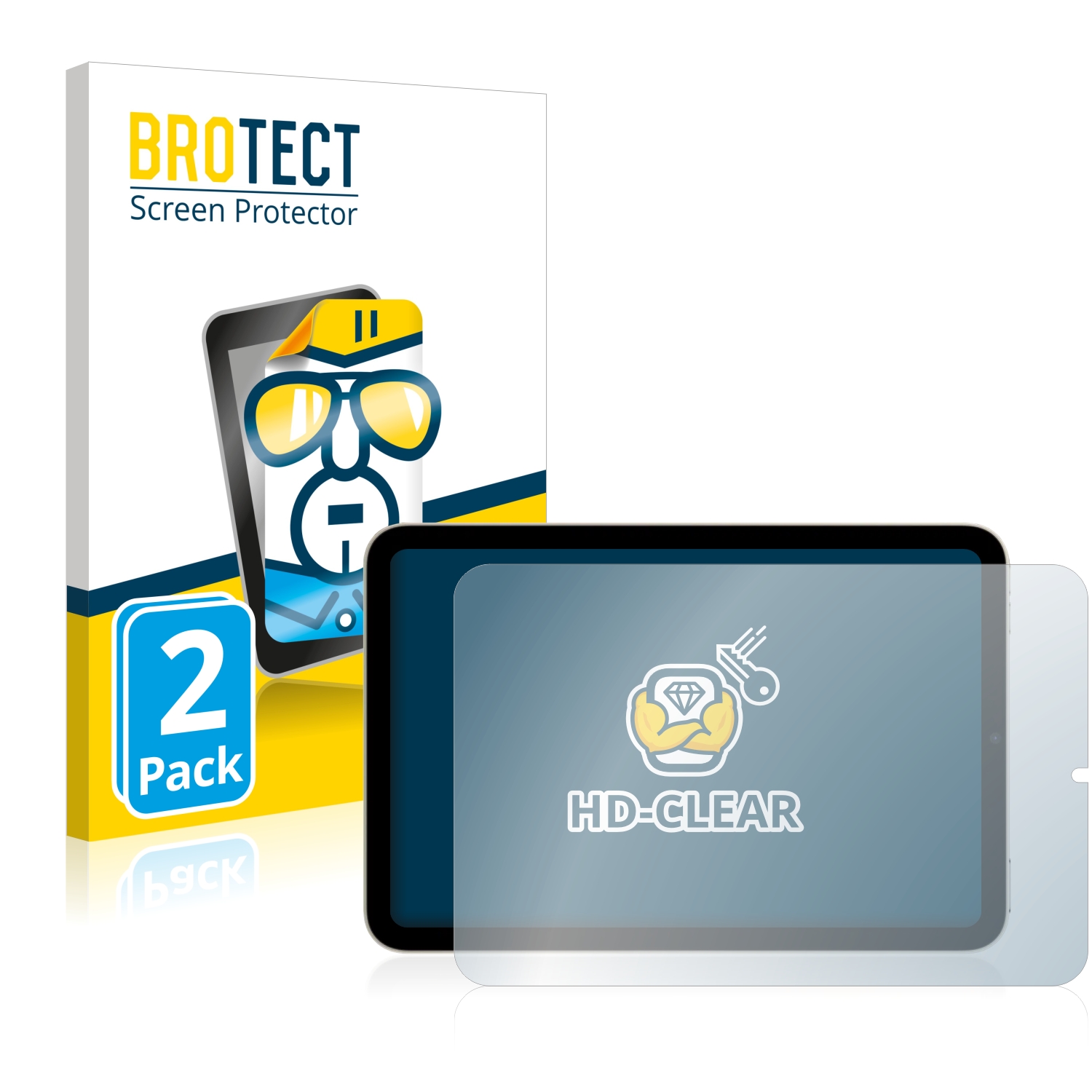 2x BROTECT Displayschutz-Folie pro Apple iPad Mini 6 WiFi Cellular 2021 (na šířku, 6. Gen.)