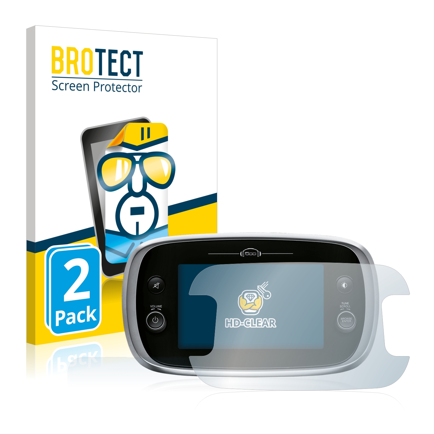 2x BROTECT Displayschutz-Folie pro Fiat 500X Uconnect 7