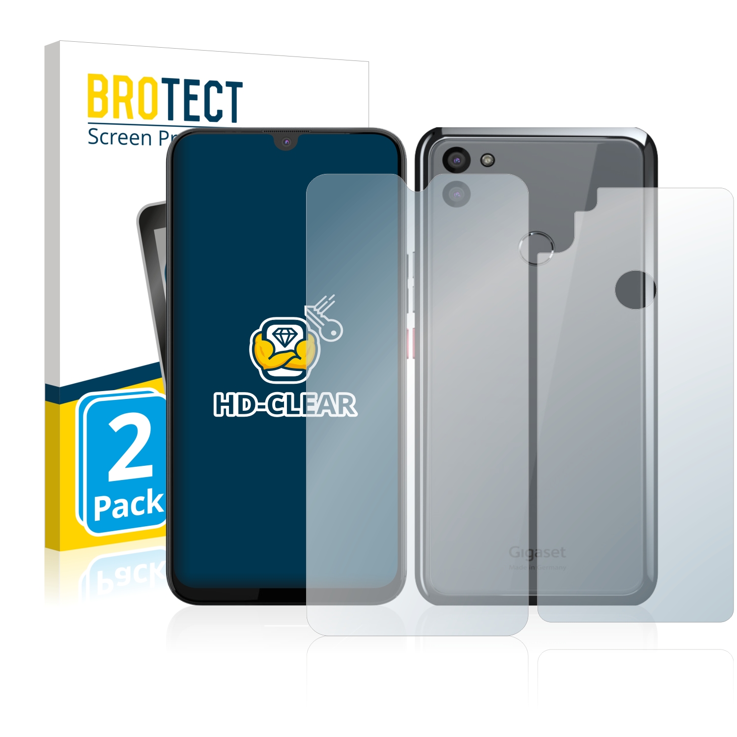 2x BROTECT Displayschutz-Folie pro Gigaset GS5 (displej+zadní strana)