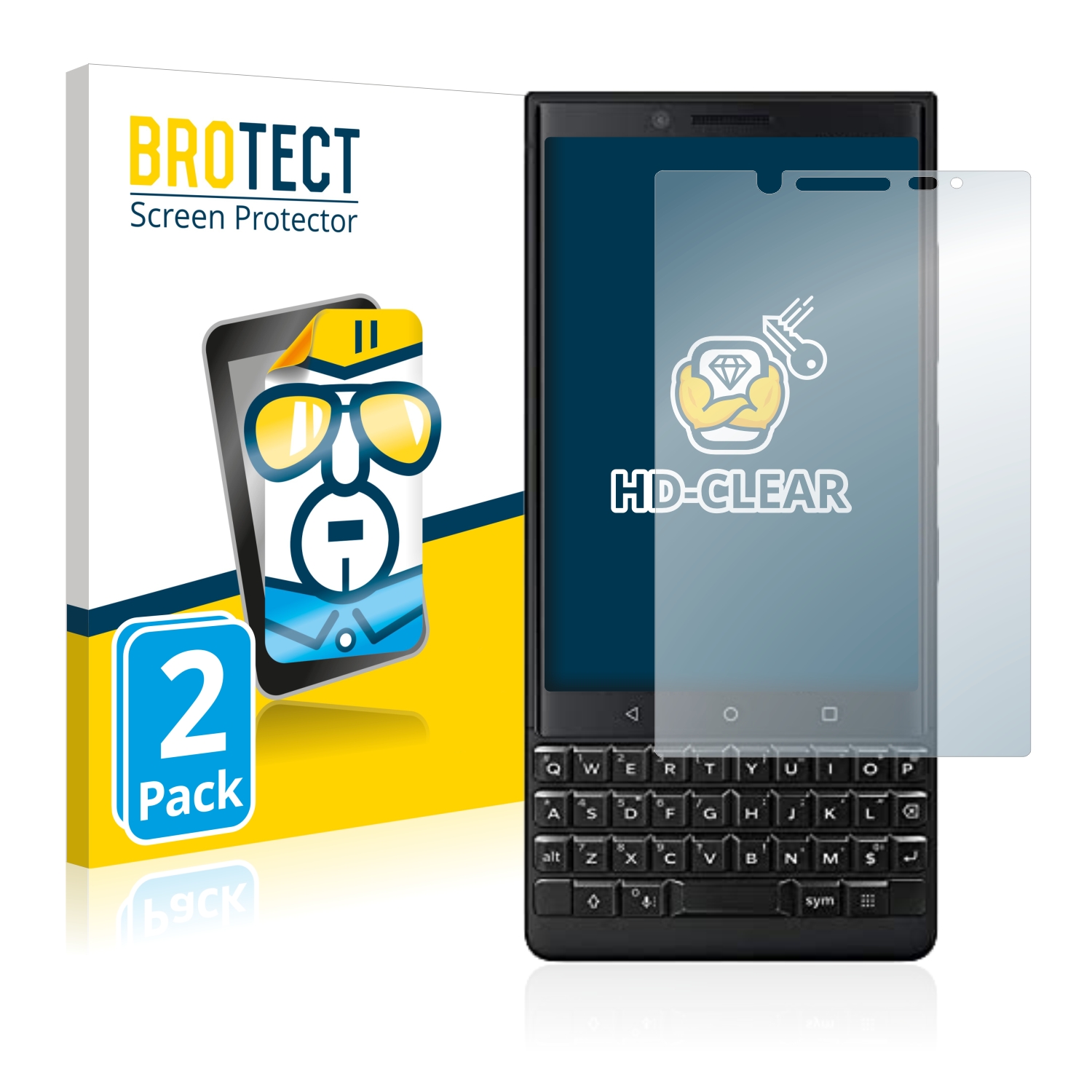 2x BROTECT Displayschutz-Folie pro BlackBerry Key2 (Dual Sim)