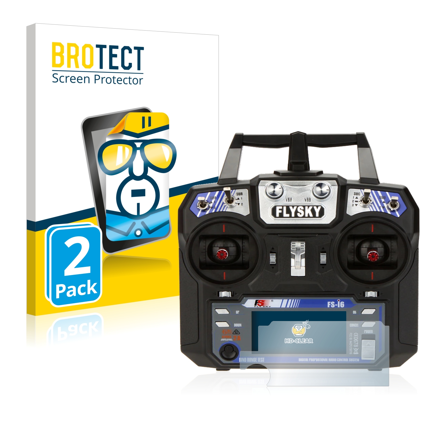 2x BROTECT Displayschutz-Folie pro FlySky FS-i6