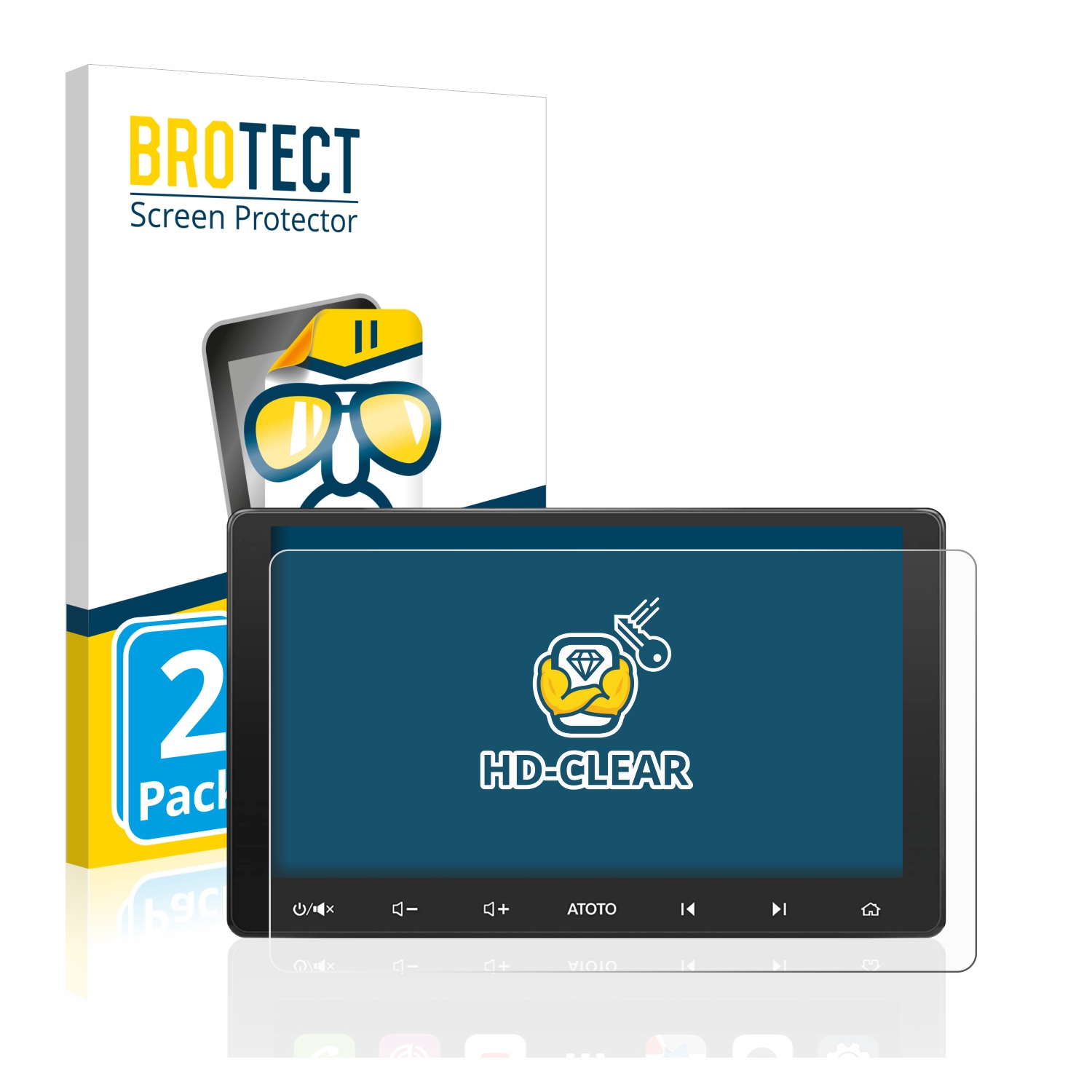 2x BROTECT Displayschutz-Folie pro Atoto S8 Premium 10.1