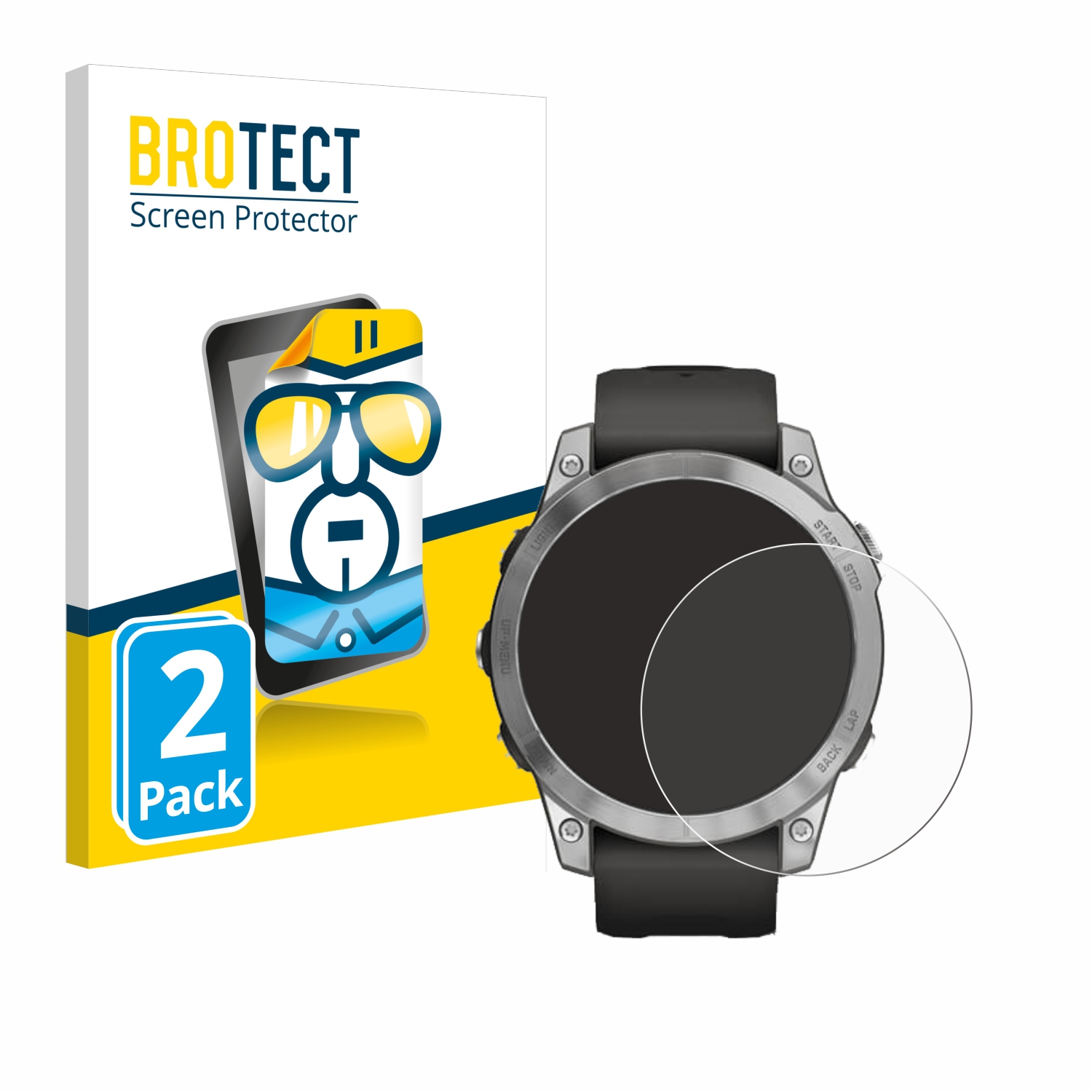 2x BROTECT Displayschutz-Folie pro Garmin Fenix 7 (47 mm)