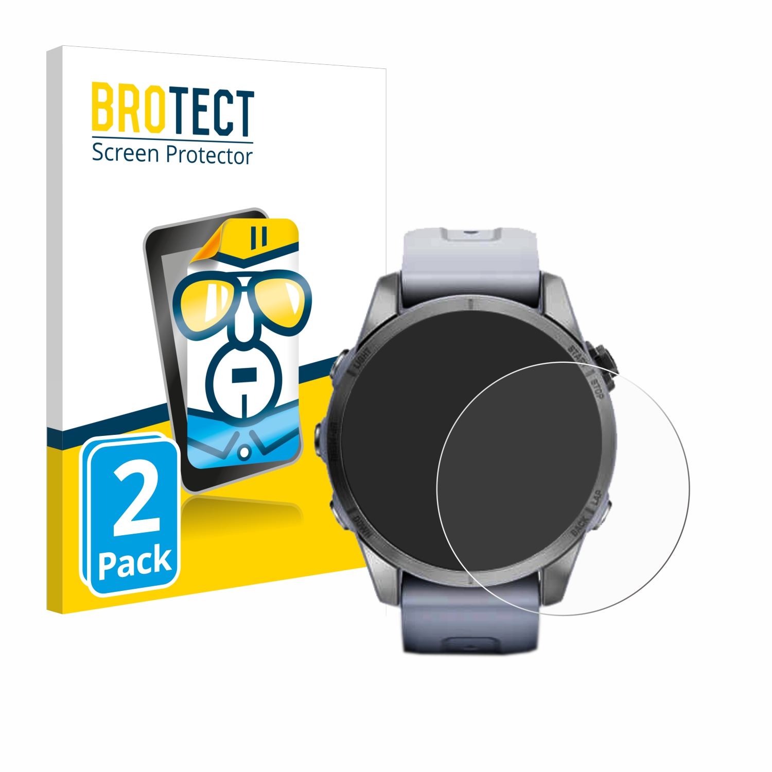 2x BROTECT Displayschutz-Folie pro Garmin Fenix 7S (42 mm)