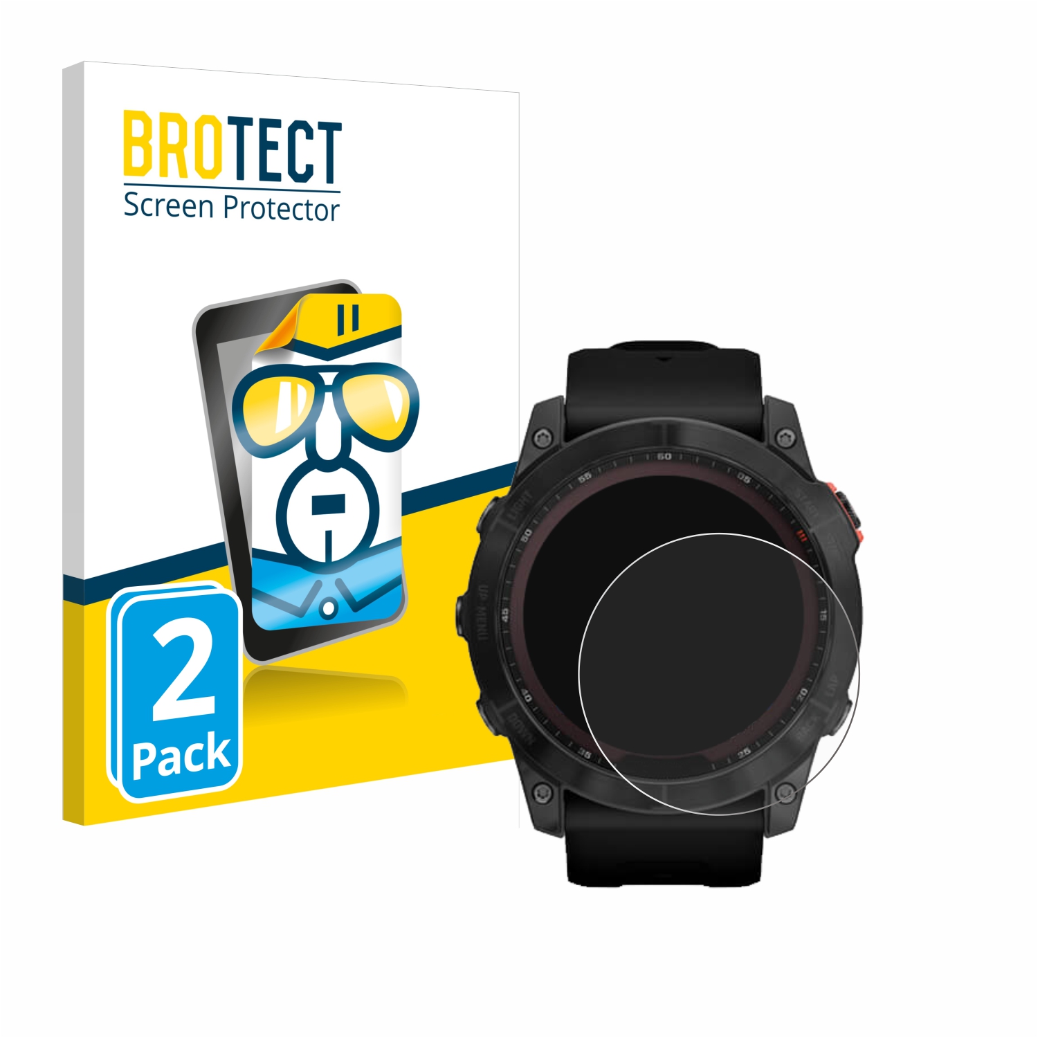 2x BROTECT Displayschutz-Folie pro Garmin Fenix 7X (51 mm)