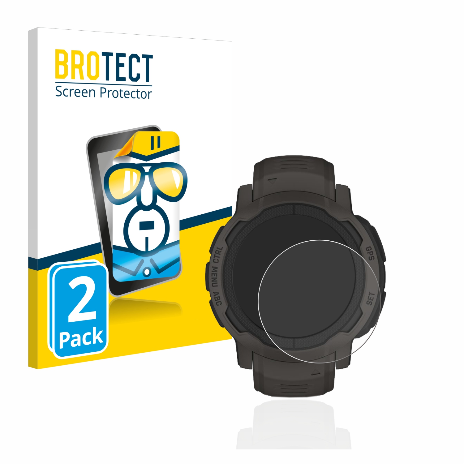 2x BROTECT Displayschutz-Folie pro Garmin Instinct 2