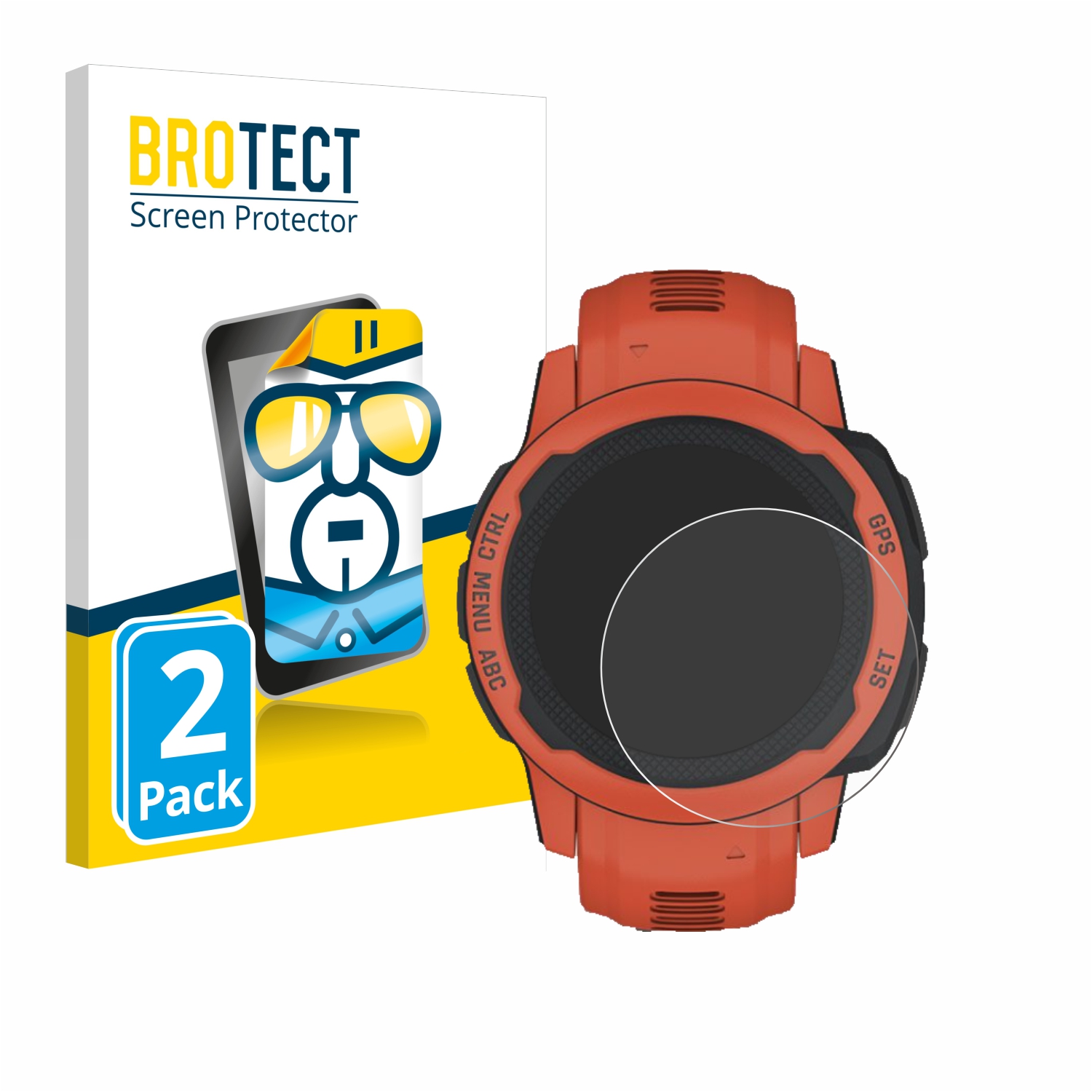 2x BROTECT Displayschutz-Folie pro Garmin Instinct 2S