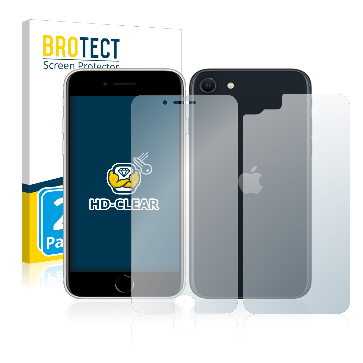 2x BROTECT Displayschutz-Folie pro Apple iPhone SE 3 2022 (displej+zadní strana)