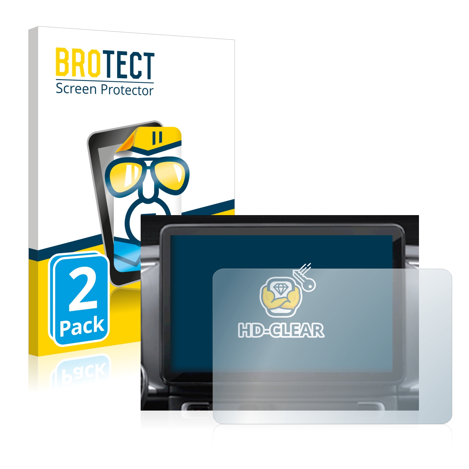 2x BROTECT Displayschutz-Folie pro Fiat Ducato 2021 10 Uconnect Radio