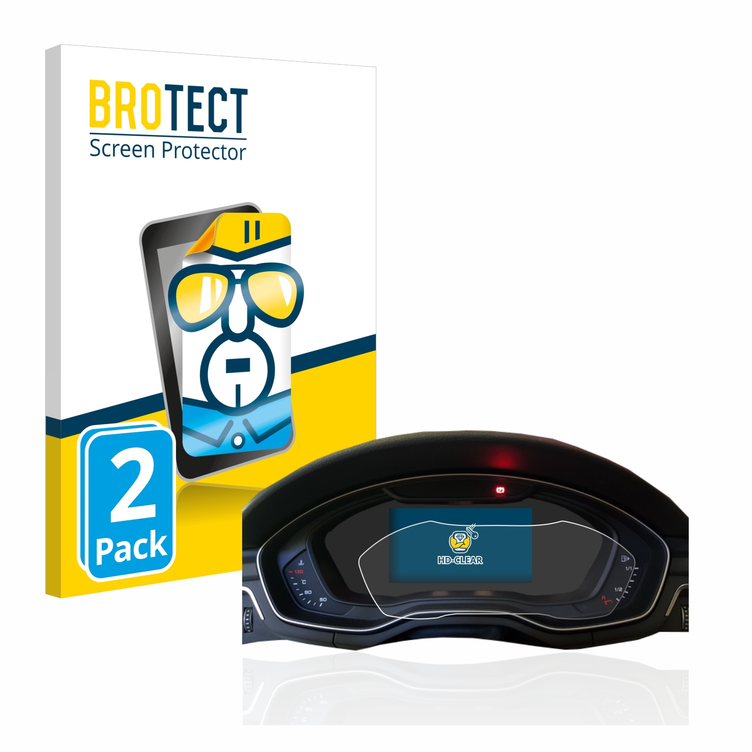 2x BROTECT Displayschutz-Folie pro Audi A4 B9 2017 Virtual Cockpit