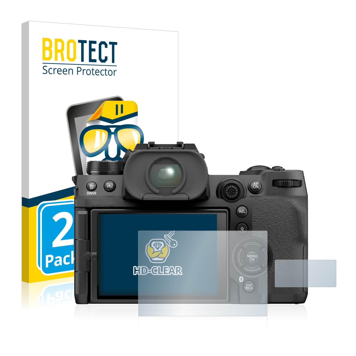 2x BROTECT Displayschutz-Folie pro Fujifilm X-H2S