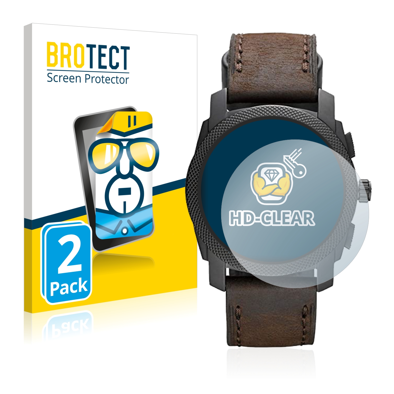2x BROTECT Displayschutz-Folie pro Fossil Chronograph