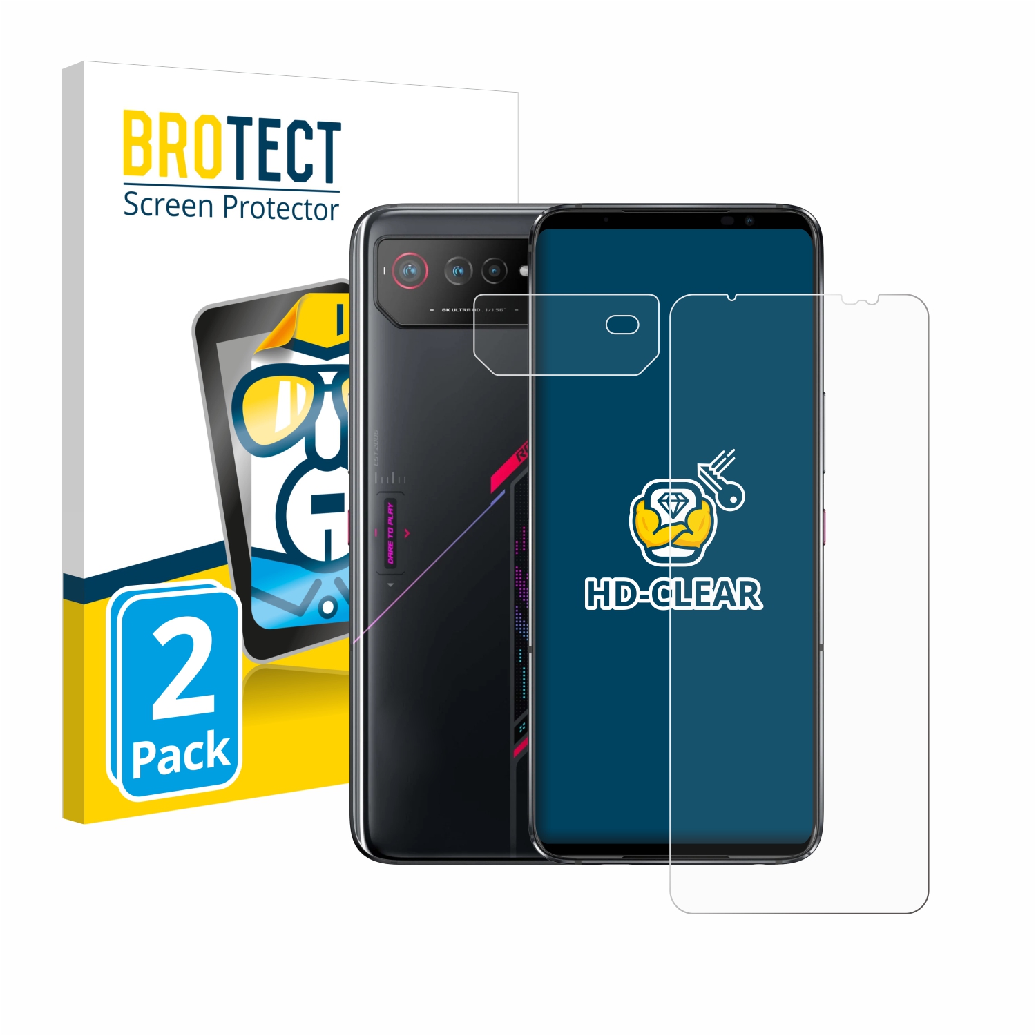2x BROTECT Displayschutz-Folie pro ASUS ROG Phone 6 (displej+Kamera) )
