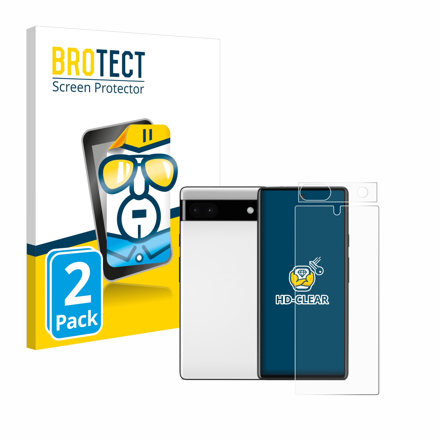2x BROTECT Displayschutz-Folie pro Google Pixel 6a (displej+Kamera) )