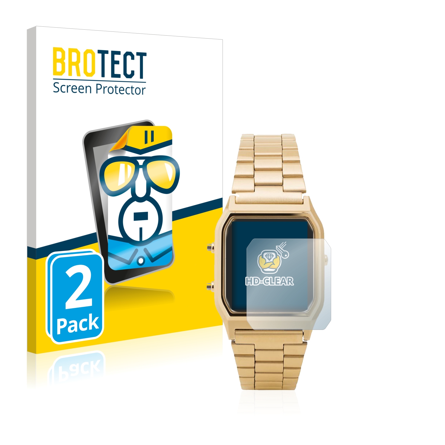 2x BROTECT Displayschutz-Folie pro Casio AQ-230GA