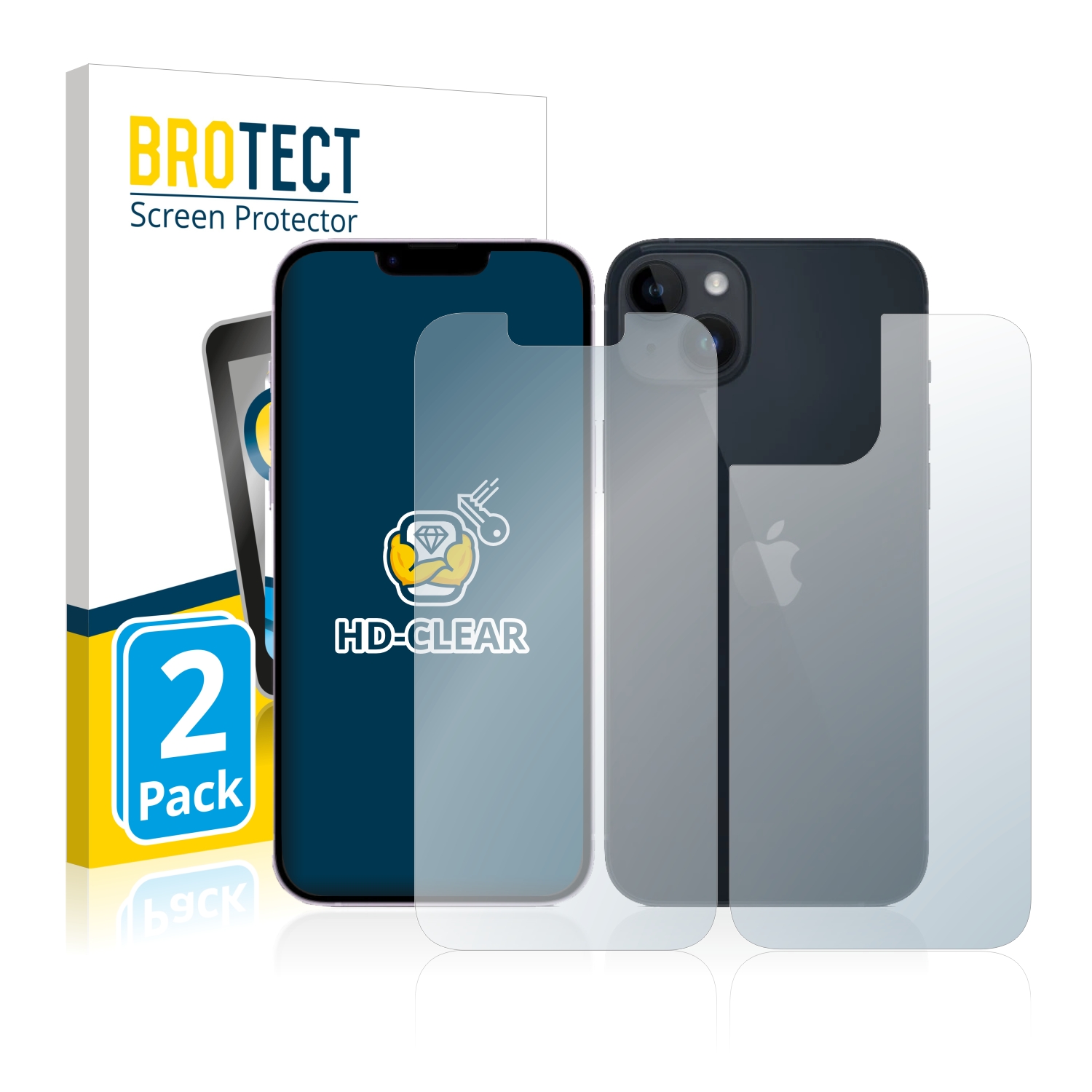2x BROTECT Displayschutz-Folie pro Apple iPhone 14 (displej+zadní strana)
