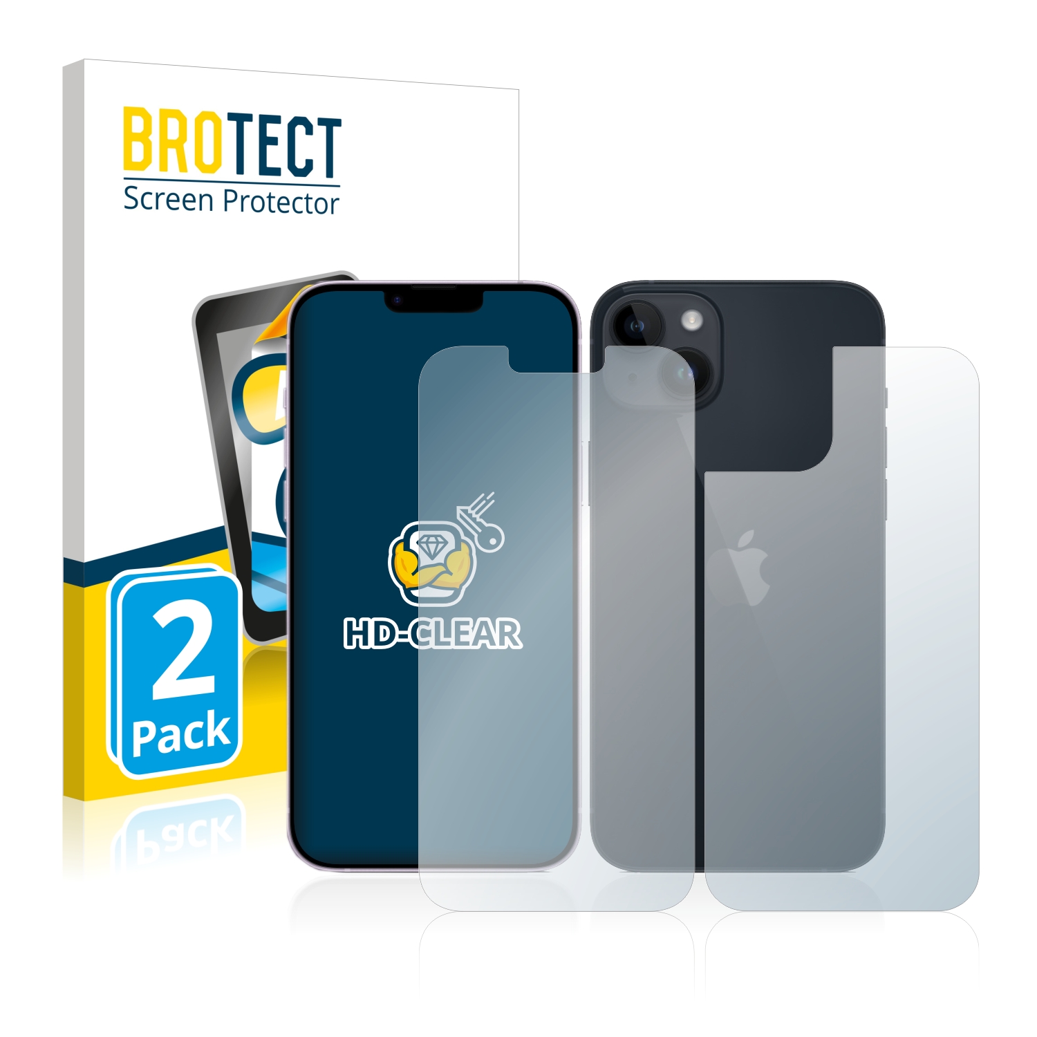 2x BROTECT Displayschutz-Folie pro Apple iPhone 14 Plus (displej+zadní strana)