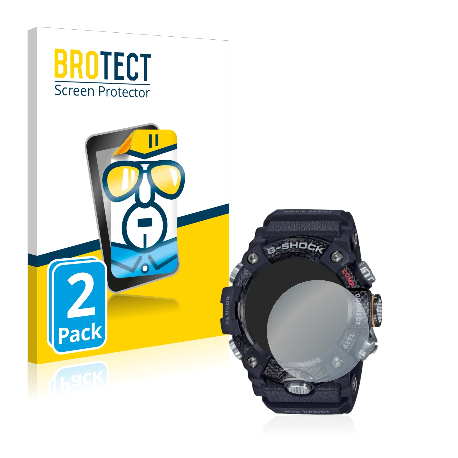 2x BROTECT Displayschutz-Folie pro Casio G-Shock Mudmaster GG-B100-1AER