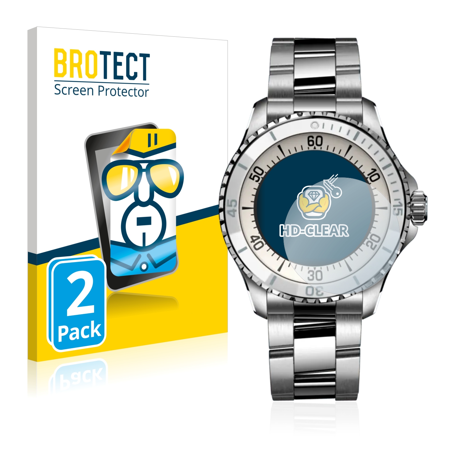 2x BROTECT Displayschutz-Folie pro Breitling Superocean Automatic 36