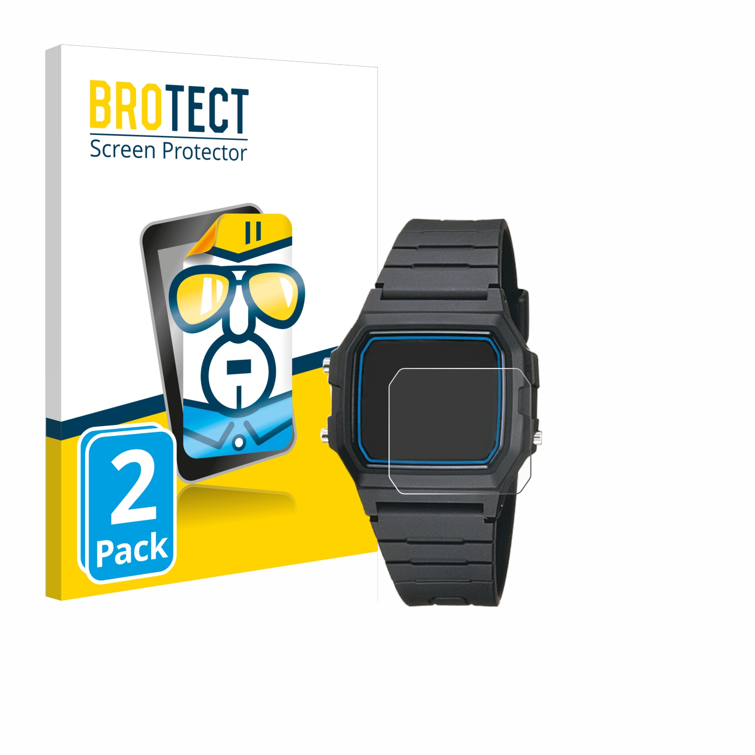 2x BROTECT Displayschutz-Folie pro Casio F-105W-1AWYEF