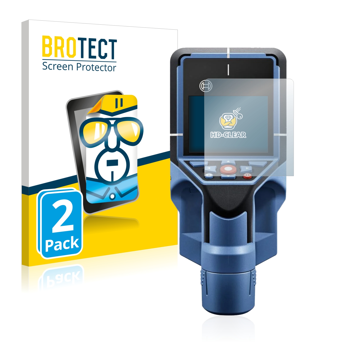 2x BROTECT Displayschutz-Folie pro Bosch D-tect 200 C Wallscanner