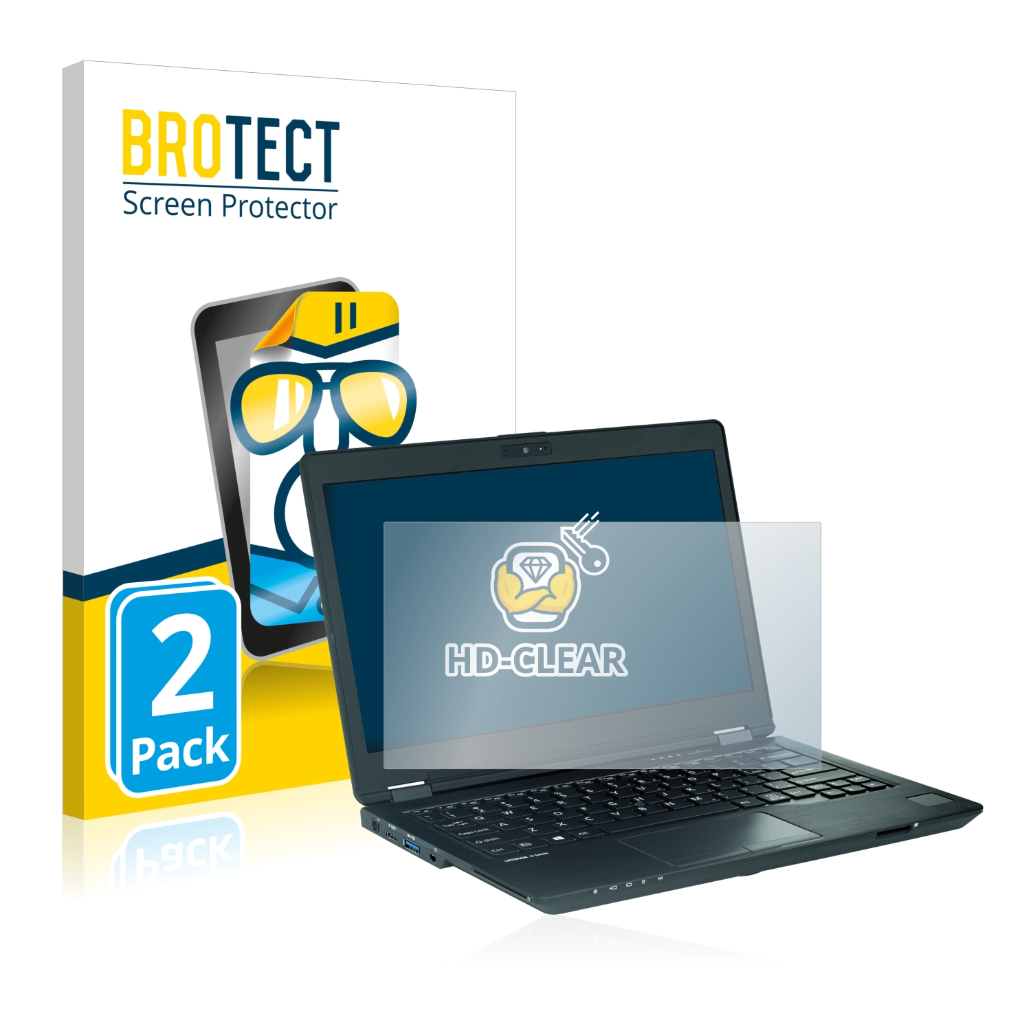 2x BROTECT Displayschutz-Folie pro Fujitsu Lifebook U729