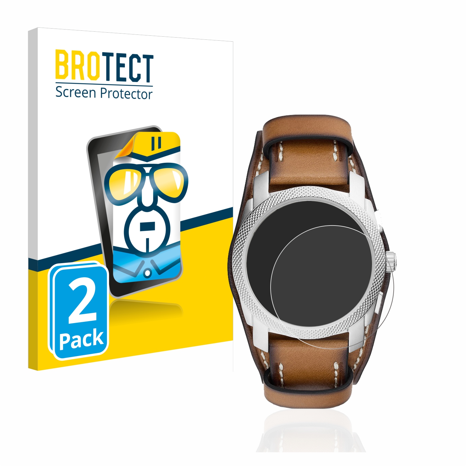 2x BROTECT Displayschutz-Folie pro Fossil Chronograph (42 mm)