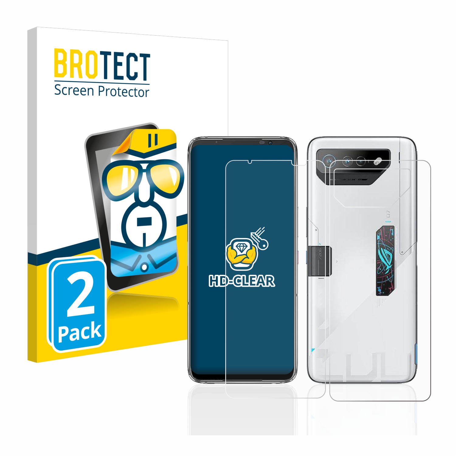2x BROTECT Displayschutz-Folie pro ASUS ROG Phone 7 (displej+zadní strana)