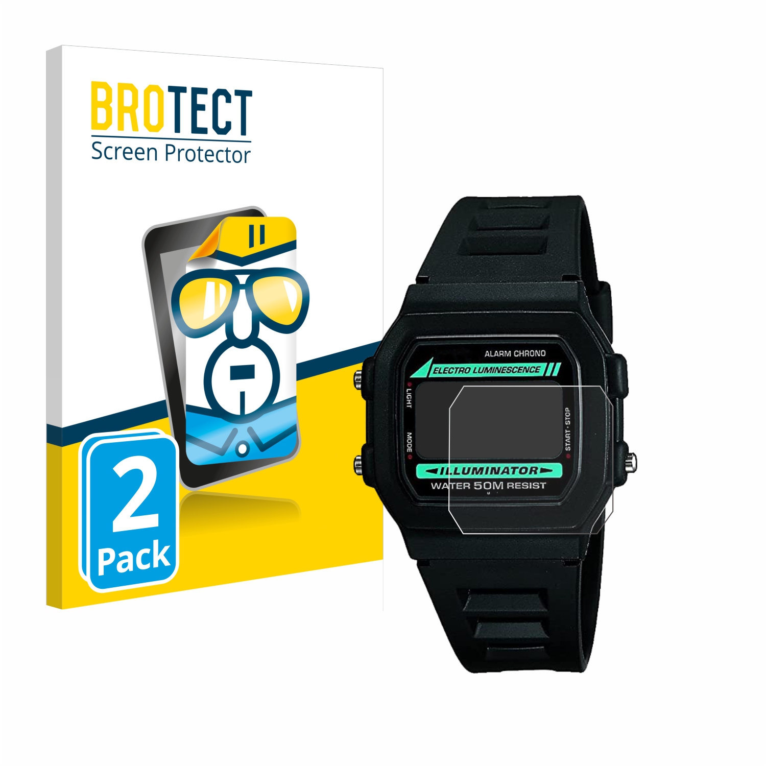 2x BROTECT Displayschutz-Folie pro Casio W-86-1VQES
