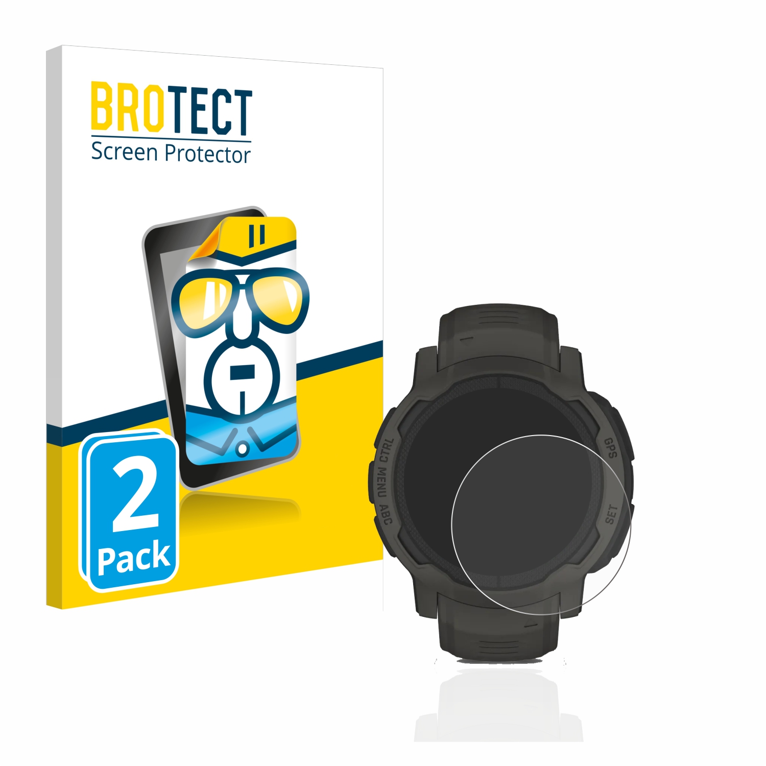 2x BROTECT Displayschutz-Folie pro Garmin Instinct 2 Solar