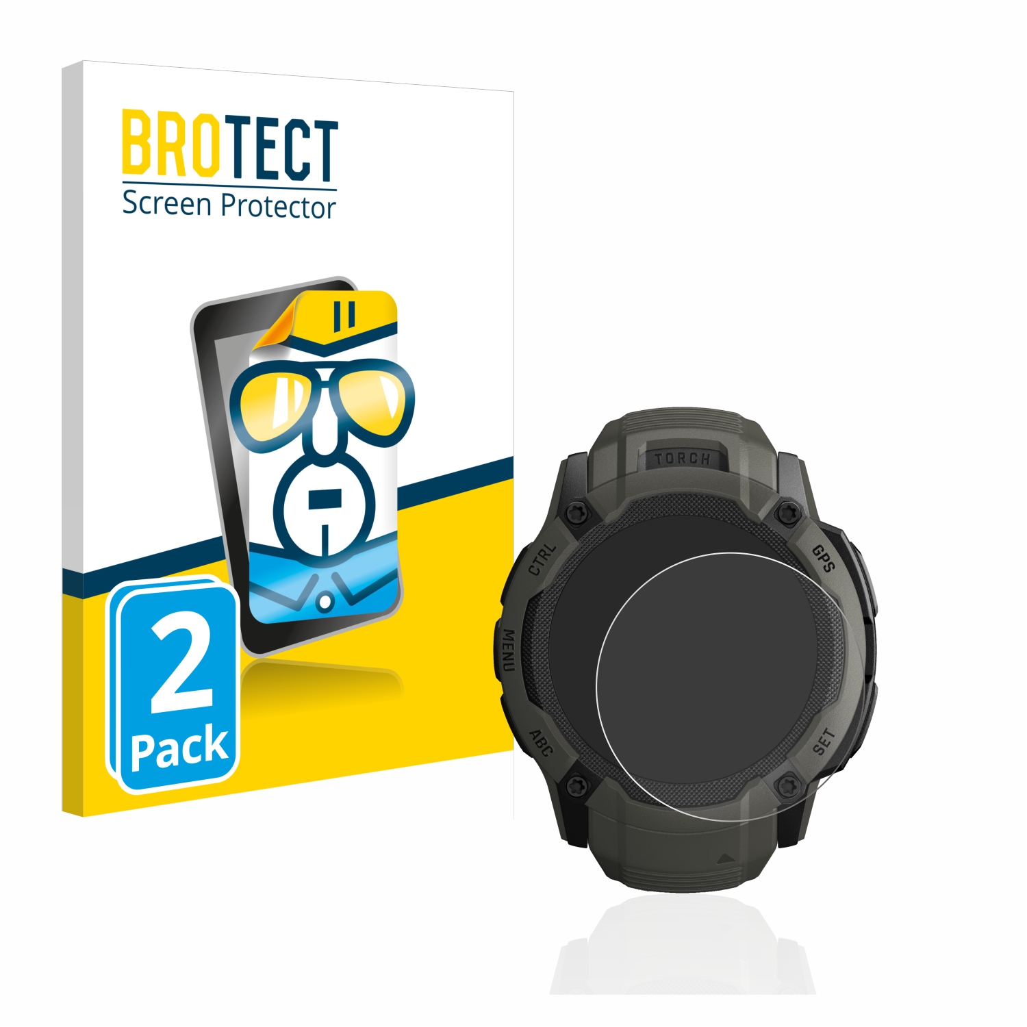 2x BROTECT Displayschutz-Folie pro Garmin Instinct 2X Solar