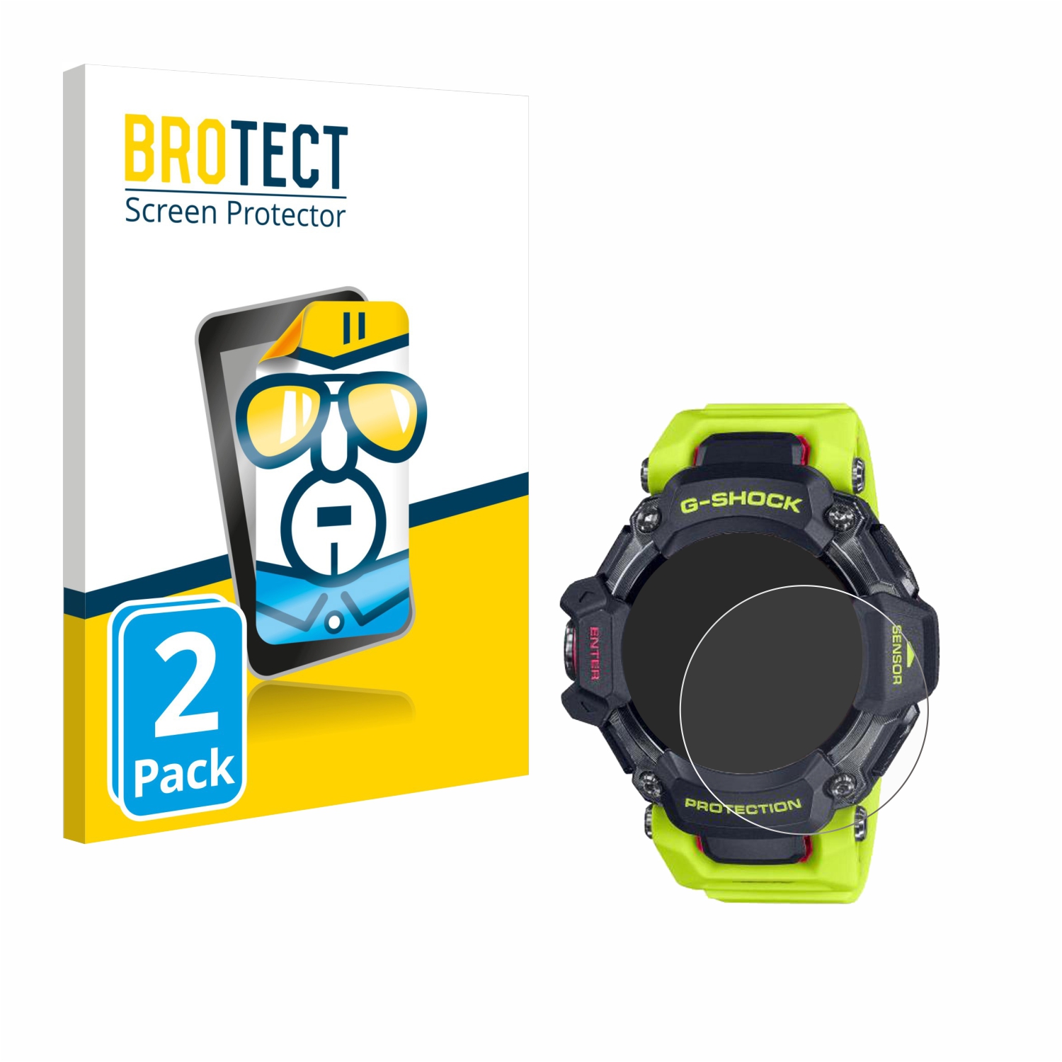 2x BROTECT Displayschutz-Folie pro Casio G-Shock GBD-H2000